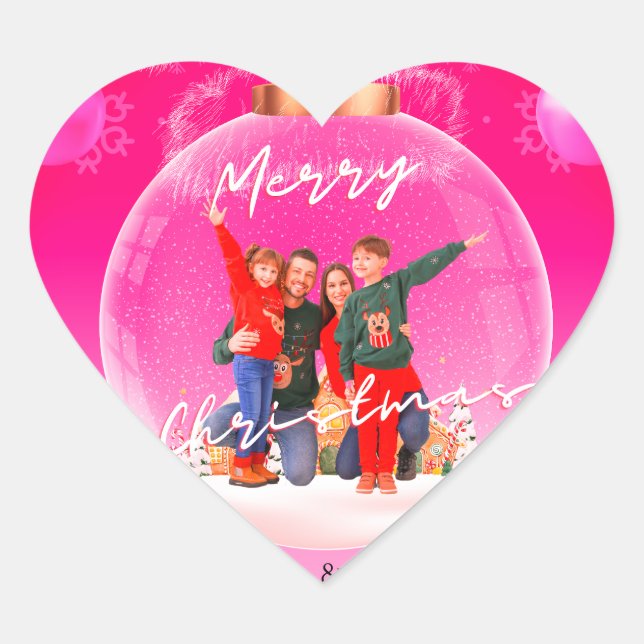 Christmas card  heart sticker (Front)