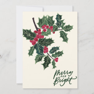Christmas card holly tree