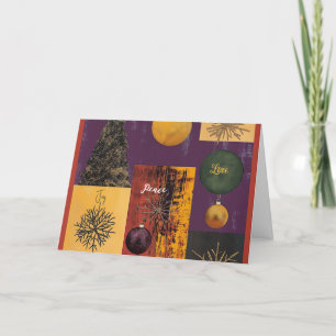 Christmas Card – Joy, Peace, and Love Patchwork