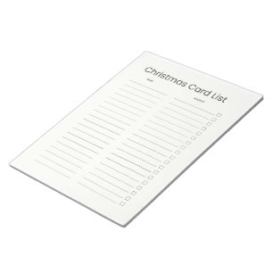Christmas Card List Notepad
