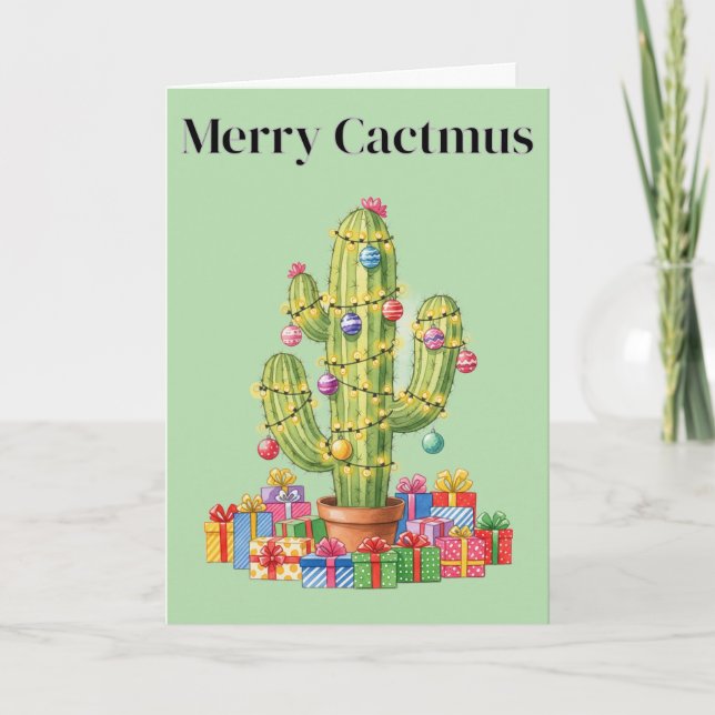 Christmas Card - Merry Cactmus (Front)