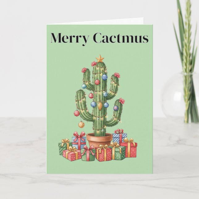 Christmas Card - Merry Cactmus (Front)