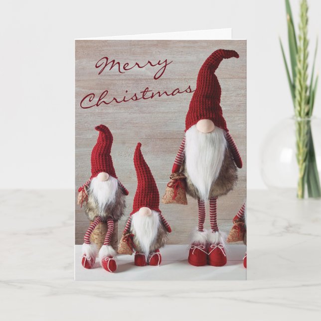 Christmas Card - Merry Christmas Gnomes (Front)