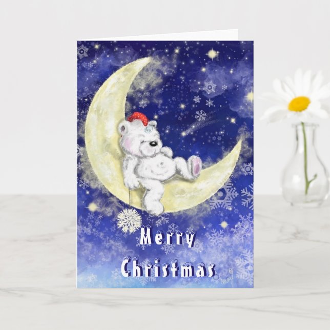 Christmas Card Moon Dreaming Bear (Small Plant)