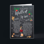 christmas card mulled wine recipe chalkboard<br><div class="desc">A quirky (yet practical!) Christmas card,  featuring a mulled wine recipe,  set against a chalkboard effect background. Click the customize button if you would like to add your own message/wording inside the card.</div>
