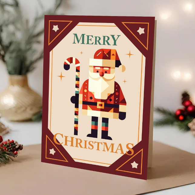 Christmas Card of Santa Claus With Candy Cane (Creator Uploaded)