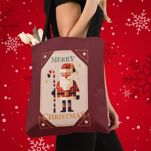 Christmas Card of Santa Claus With Candy Cane Tote Bag (Creator Uploaded)