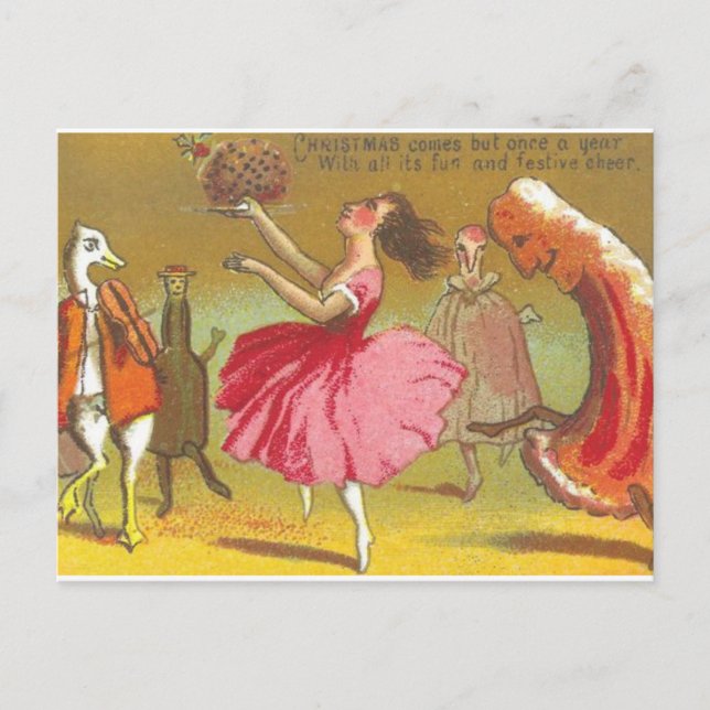 Christmas Card of Terrifying Dancing Food (Front)