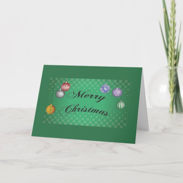 Christmas card Ornaments Holiday Green (Front)