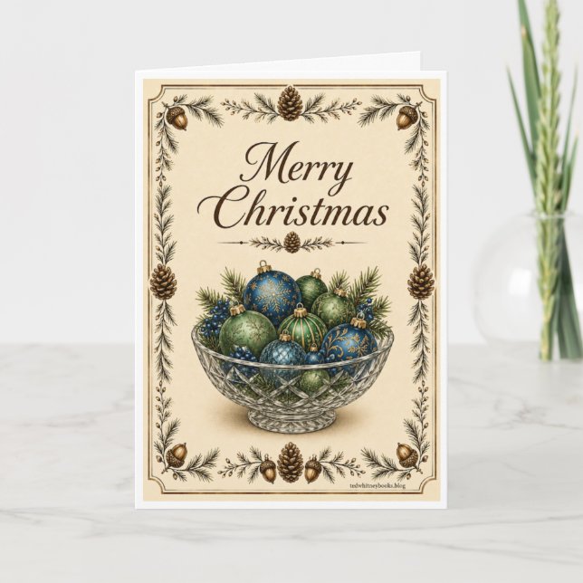 Christmas Card - Ornaments in Bowl (Front)