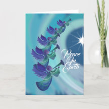 Christmas Card Peace on Earth Nativity Angels