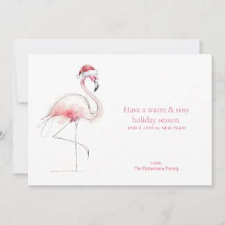 CHRISTMAS CARD Pink Flamingo Florida Holiday Card