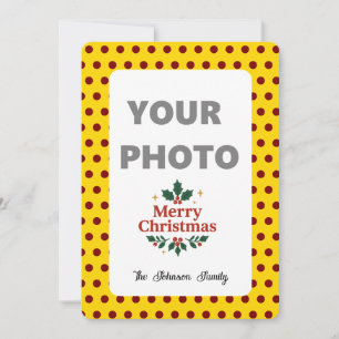 Christmas Card Polka Dot Yellow Red