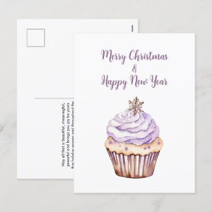 Christmas Card Postcard, Christmas Cupcake
