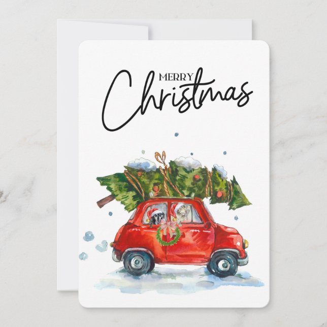 Christmas Card-Pups with tree (Front)
