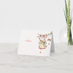 Christmas Card Red Robin Table Decoration