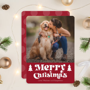 Christmas Card Retro Minimalist Photo Template 