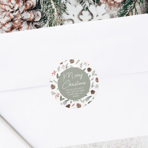 Christmas Card Return Address Envelope Seal Label
