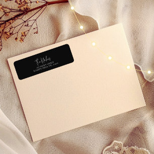 Christmas Card Return Address Labels Black