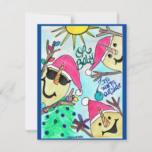 Christmas Card Sandymen Baby It's Warm Outside (Front)