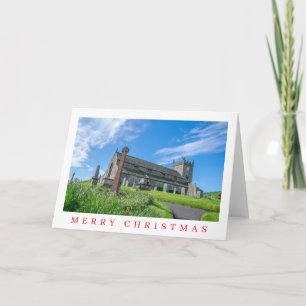 Christmas card small church in England view