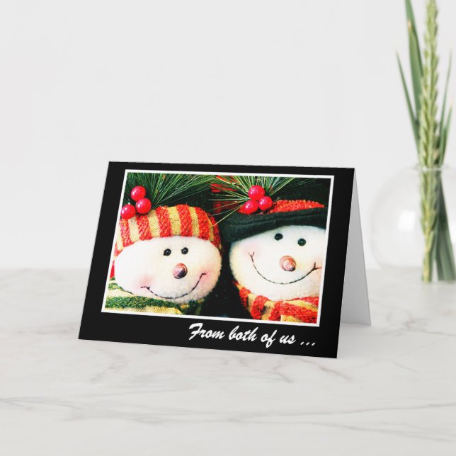 Christmas Card--Snowman and Snowwoman Holiday Card (Front)