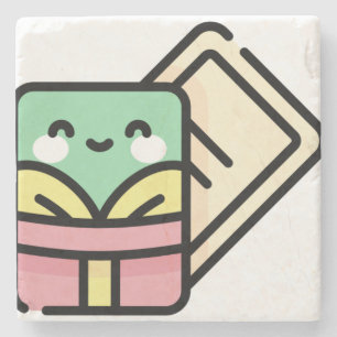 christmas card stone coaster