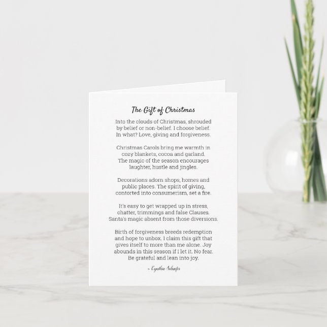 CHRISTMAS CARD - The Gift of Christmas Poem (Front)