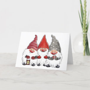 Christmas Card - Three Christmas Gnomes