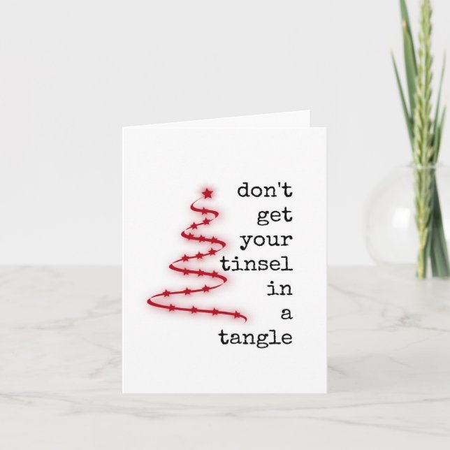 Christmas Card, Tinsel in a Tangle Card (Front)
