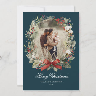 Christmas Card Watercolor botanical floral