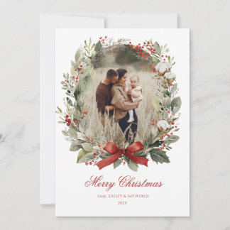 Christmas Card Watercolor botanical floral