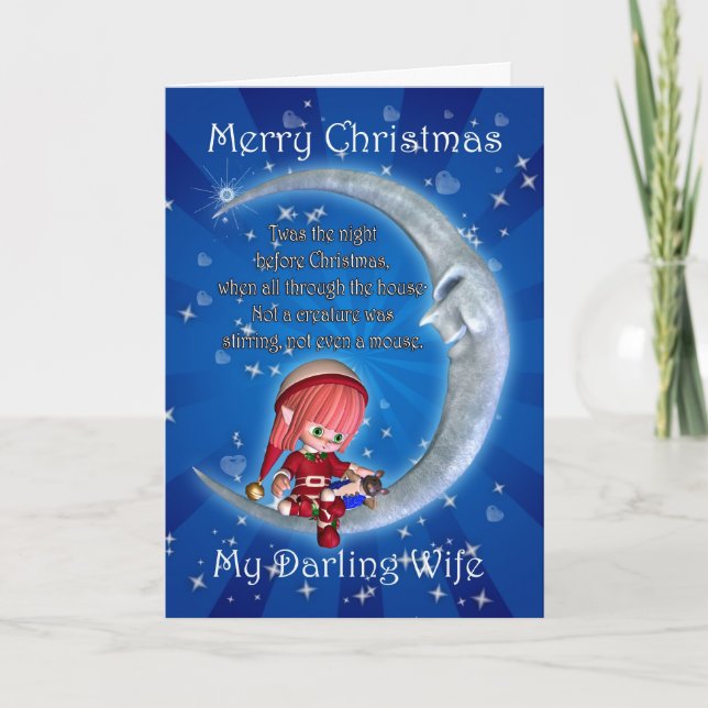 Christmas card, Wife Christmas, Snowman on the Moo Holiday Card (Front)