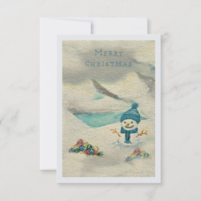 Christmas Card Winter Snowman (Front)
