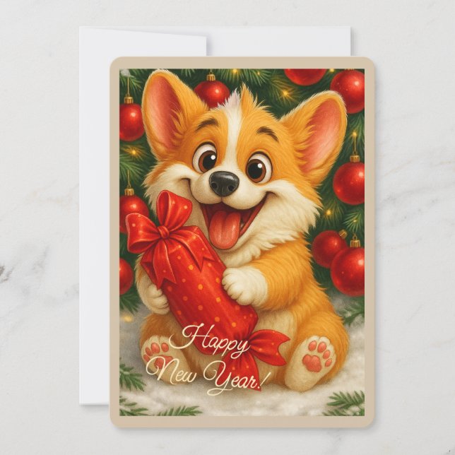 Christmas card with a dog (Front)