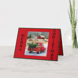 Christmas Card with a Heartwarming Farm Scene