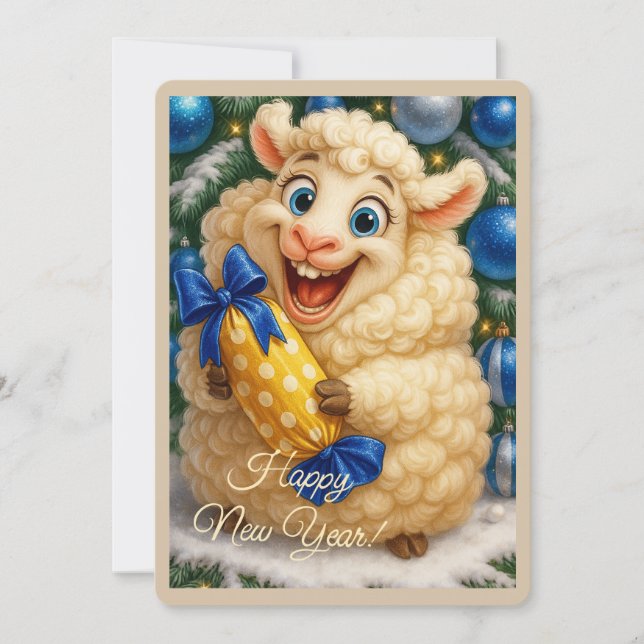 Christmas card with a lamb (Front)