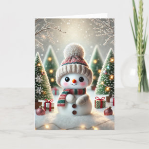 Christmas card with a snowman