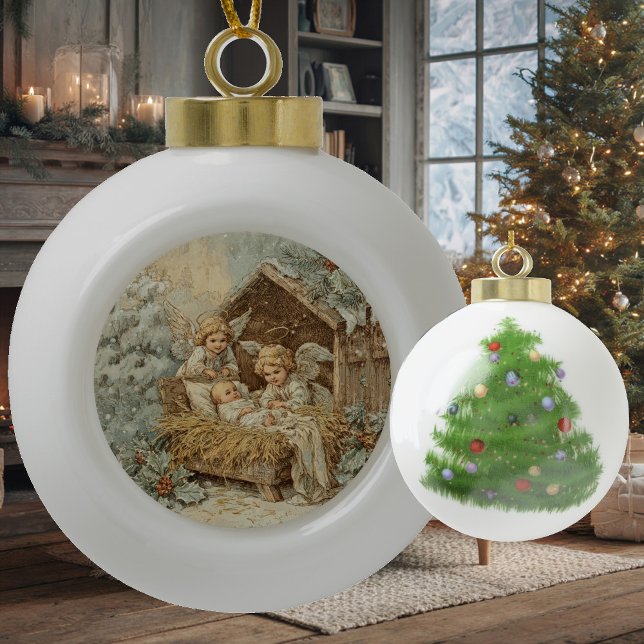 Christmas card with baby Snowflake Framed Ornament (Creator Uploaded)