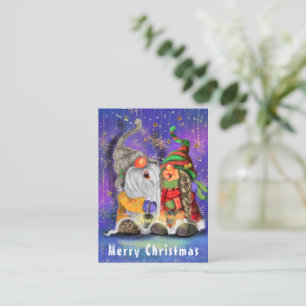 Christmas Card with Couple Gnomes