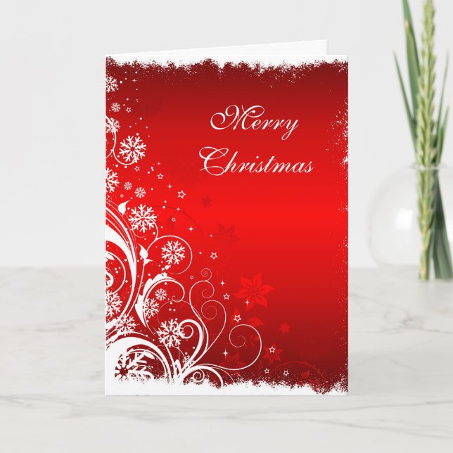 Christmas Card with decorative floral design (Front)