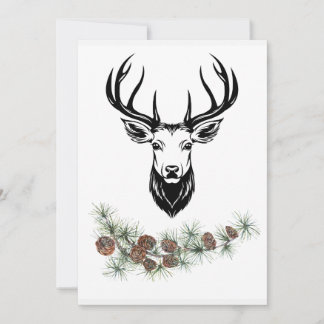 "Christmas card with deer - winter magic"