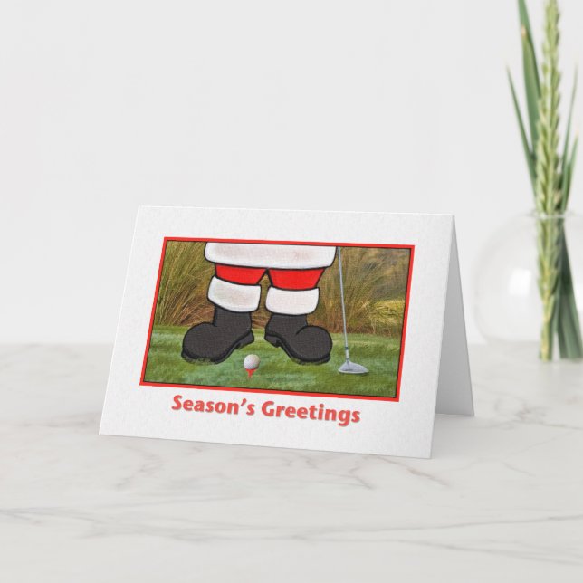 Christmas Card with Golfing Santa (Front)