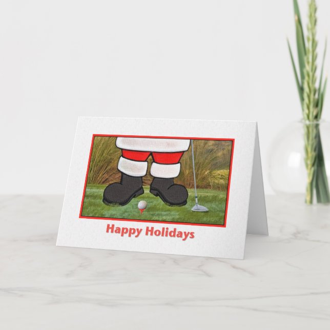 Christmas Card with Golfing Santa (Front)