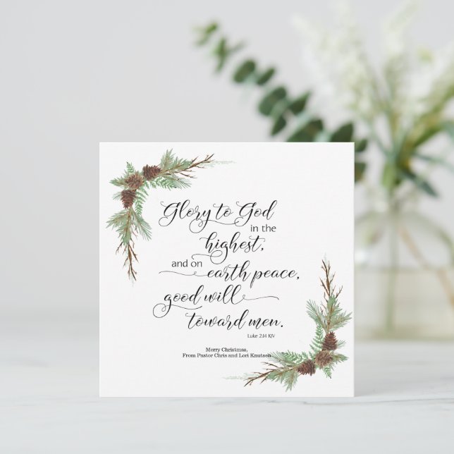 Christmas Card with KJV Bible Verse (Standing Front)