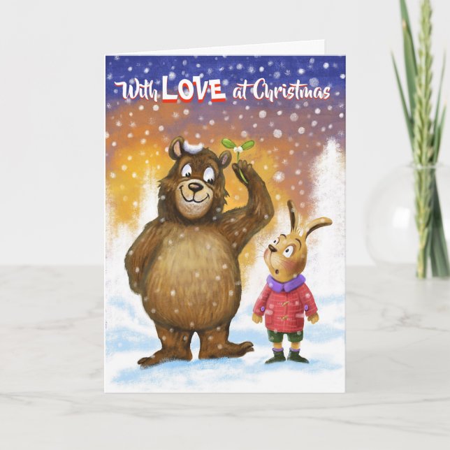 Christmas card "With Love at Christmas" Bear (Front)