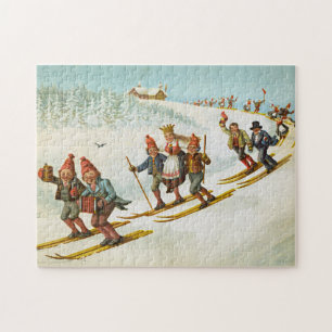 Christmas Card With Peasant Wedding Wilhelm Larsen Jigsaw Puzzle