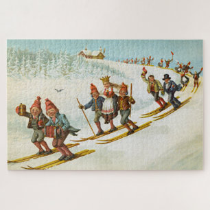 Christmas Card With Peasant Wedding Wilhelm Larsen Jigsaw Puzzle