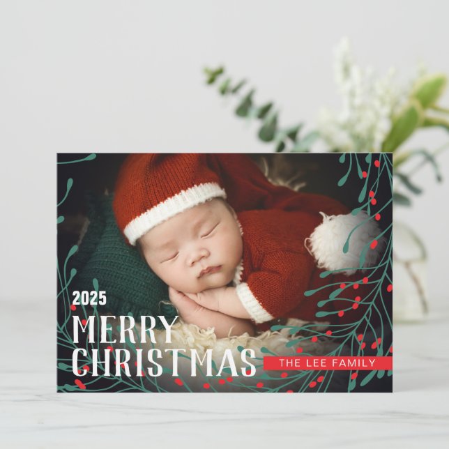 Christmas Card with Personalised Picture (Standing Front)