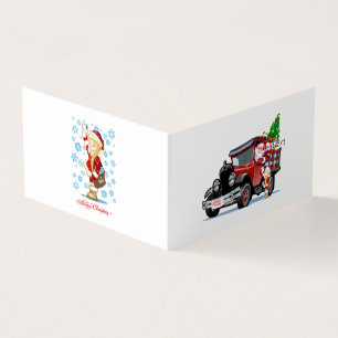Christmas card with Santa and Snow Maiden-Postman